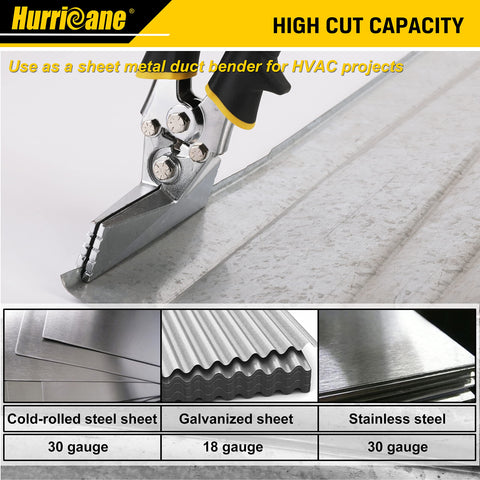 Durable nickel-plated steel construction of HURRICANE seamer withstands repeated use.