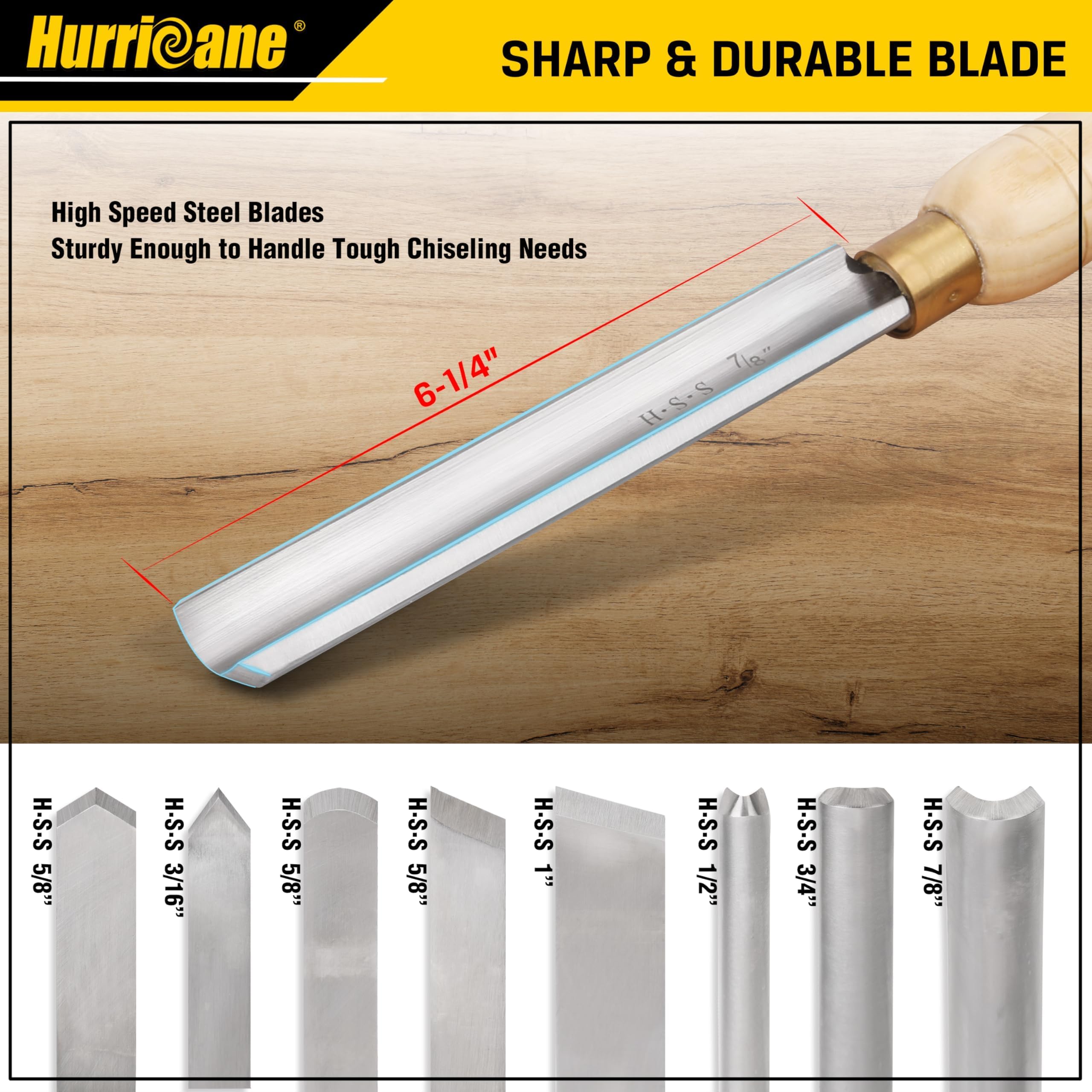 HURRICANE spindle gouge 3/4 inch creates graceful curves on bowls.