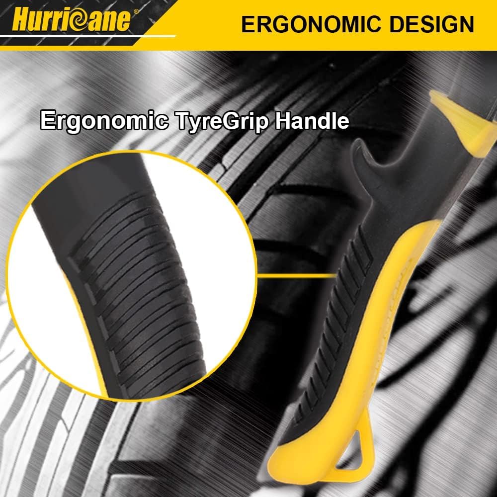 HURRICANE TyreGrip ergonomic handles reduce fatigue during long sessions