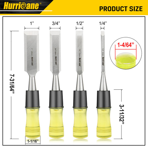 HURRICANE wood chisel set half-inch blade for clean mortises and accurate work.