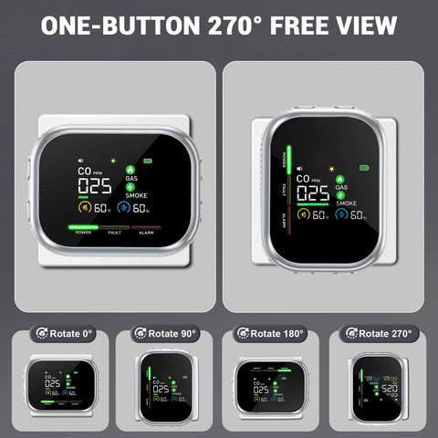 HushDream multi-sensor readout showing real-time monitoring of air quality.