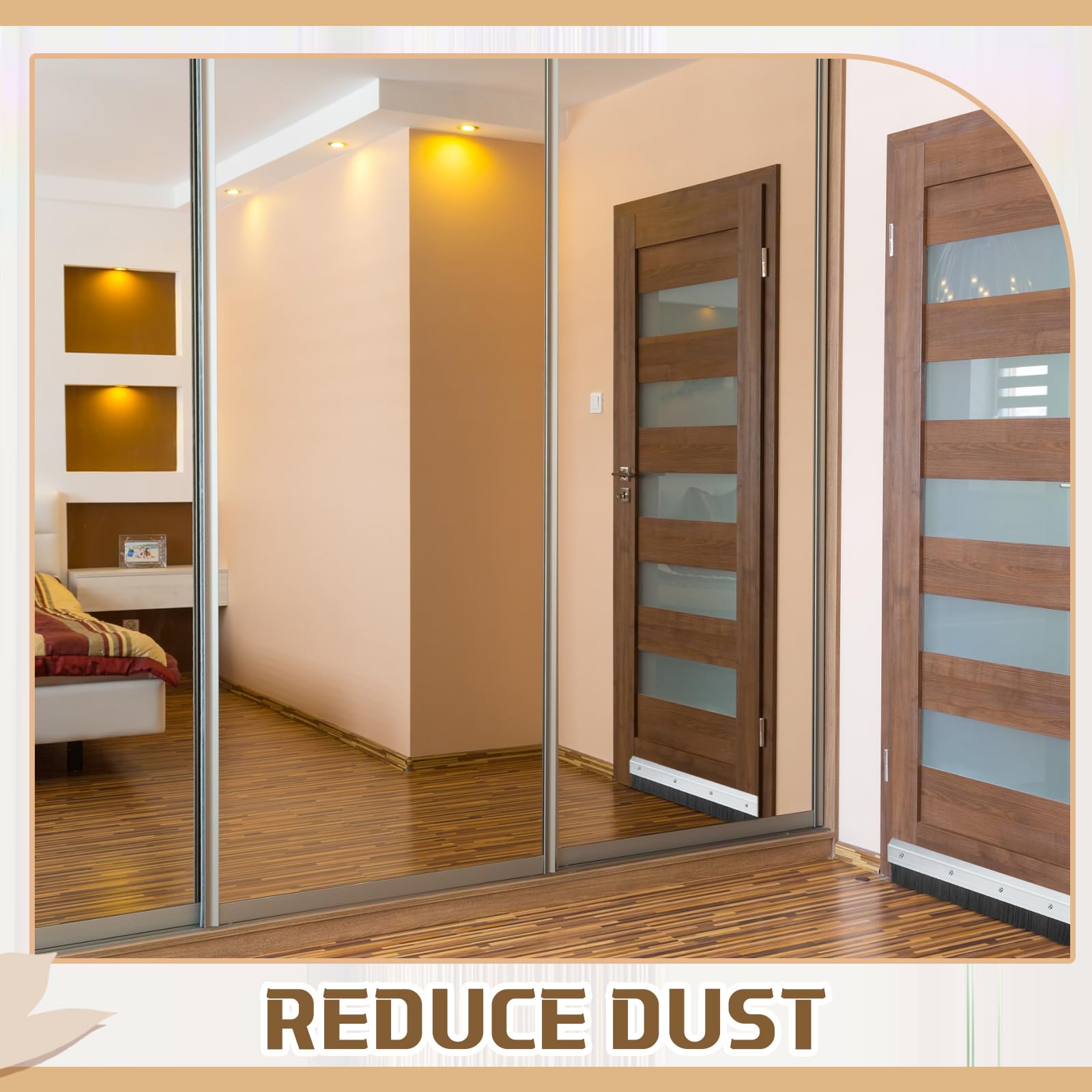 Hushee door sweep seals gaps, reducing dust and drafts across thresholds.