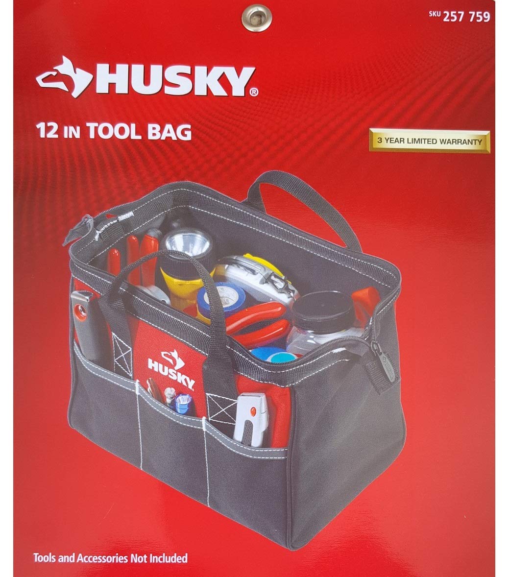 Husky 12in water-resistant material suited for damp job sites