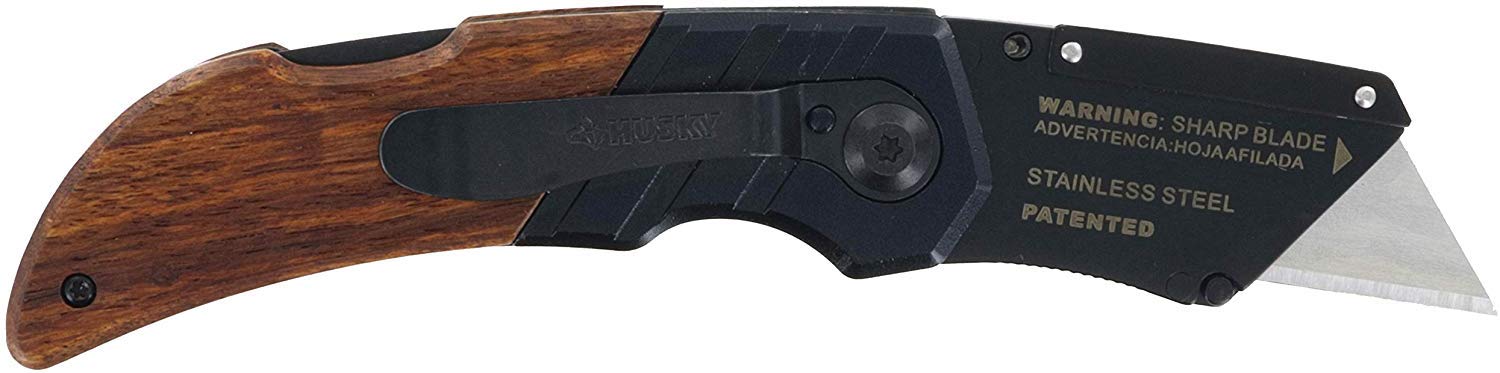 Husky 97211 blade-open view showing one-handed blade access.