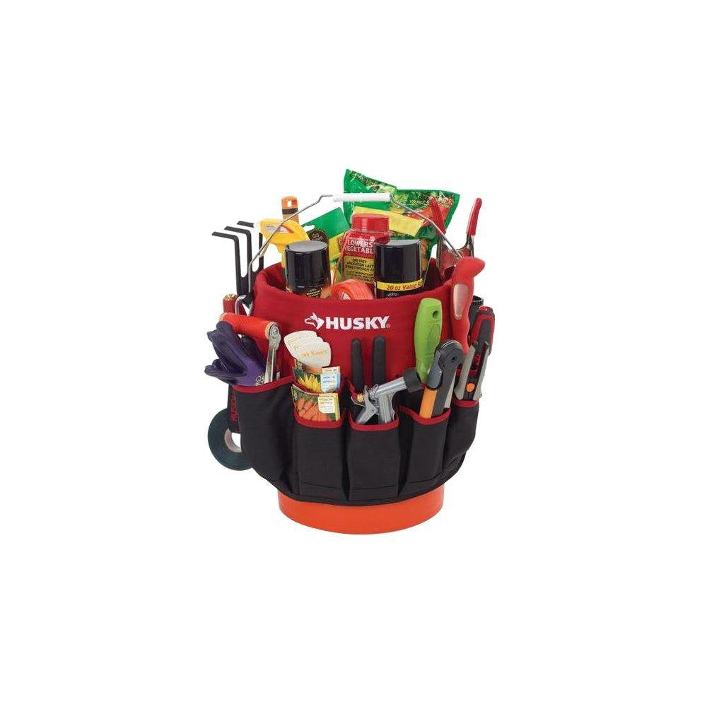 Husky Bucket Jockey deeper pockets maximize tool capacity.