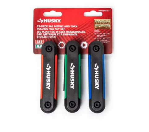 Husky folding hex key set SAE ready for fast, precise assembly on the go.