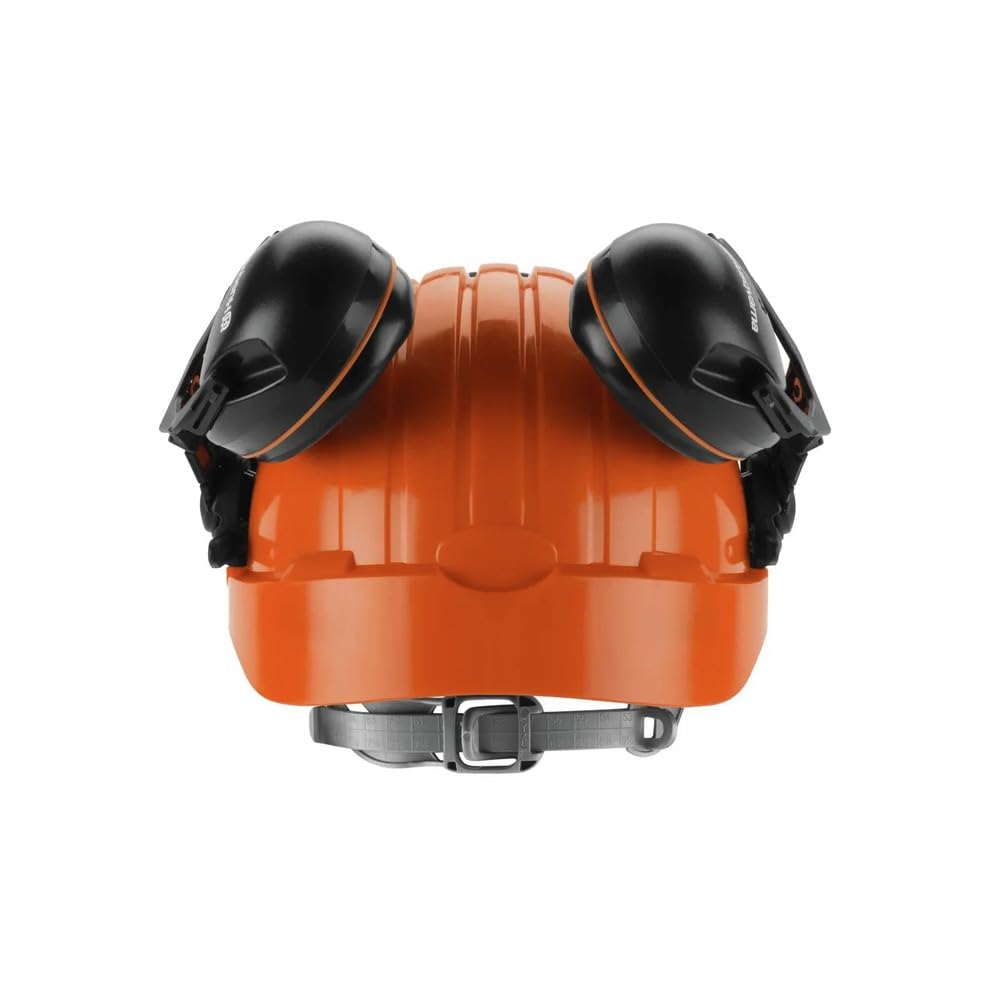 Husqvarna ear muffs provide customized hearing protection for noisy forestry tasks.