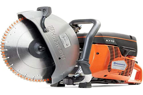 Husqvarna K 770 power cutter on site shows low vibration and easy start