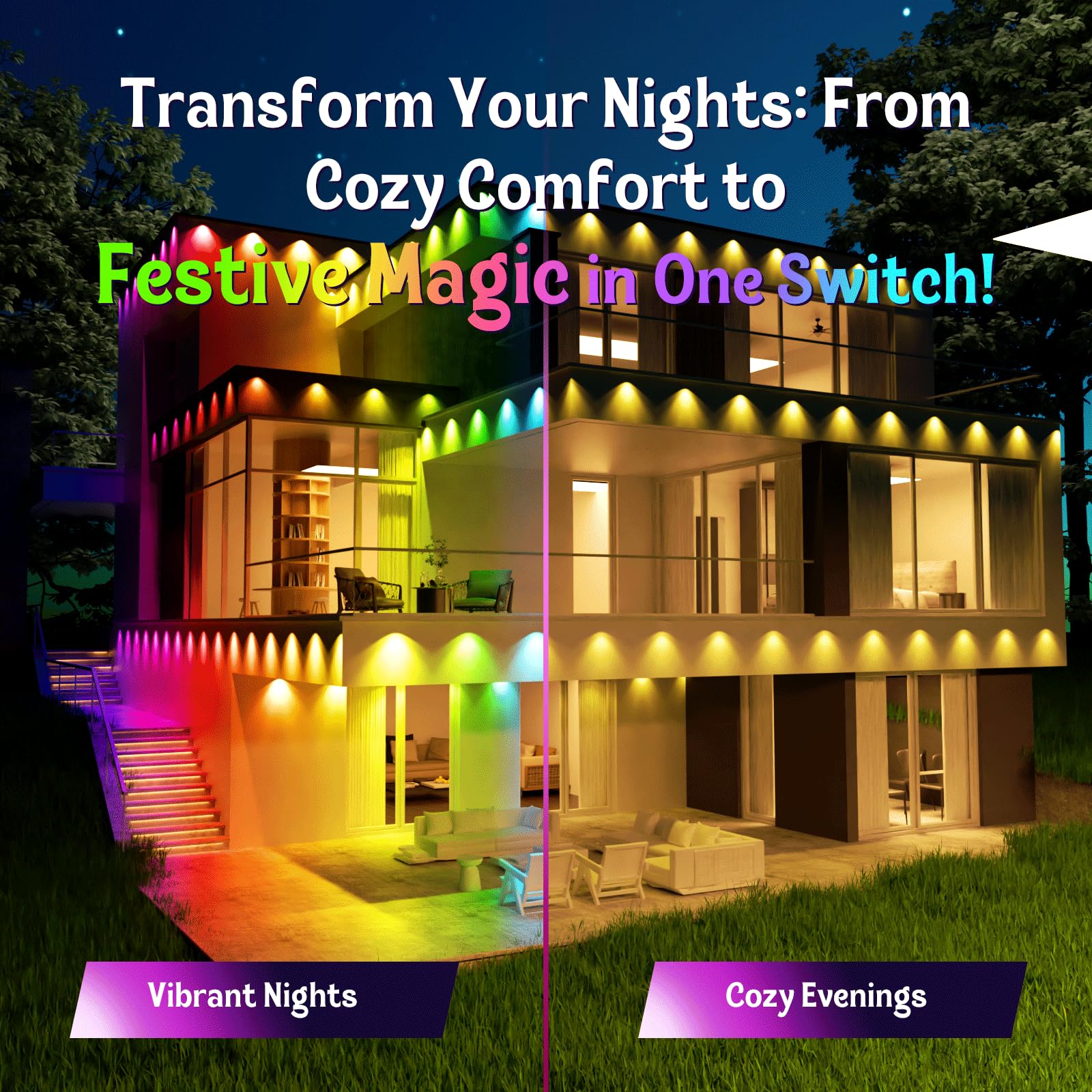 HUTAKUZE IP67 outdoor lights endure weather and humidity for year-round displays