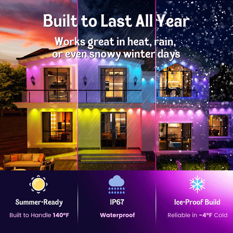 HUTAKUZE IP67 weatherproof outdoor lights endure rain and snow
