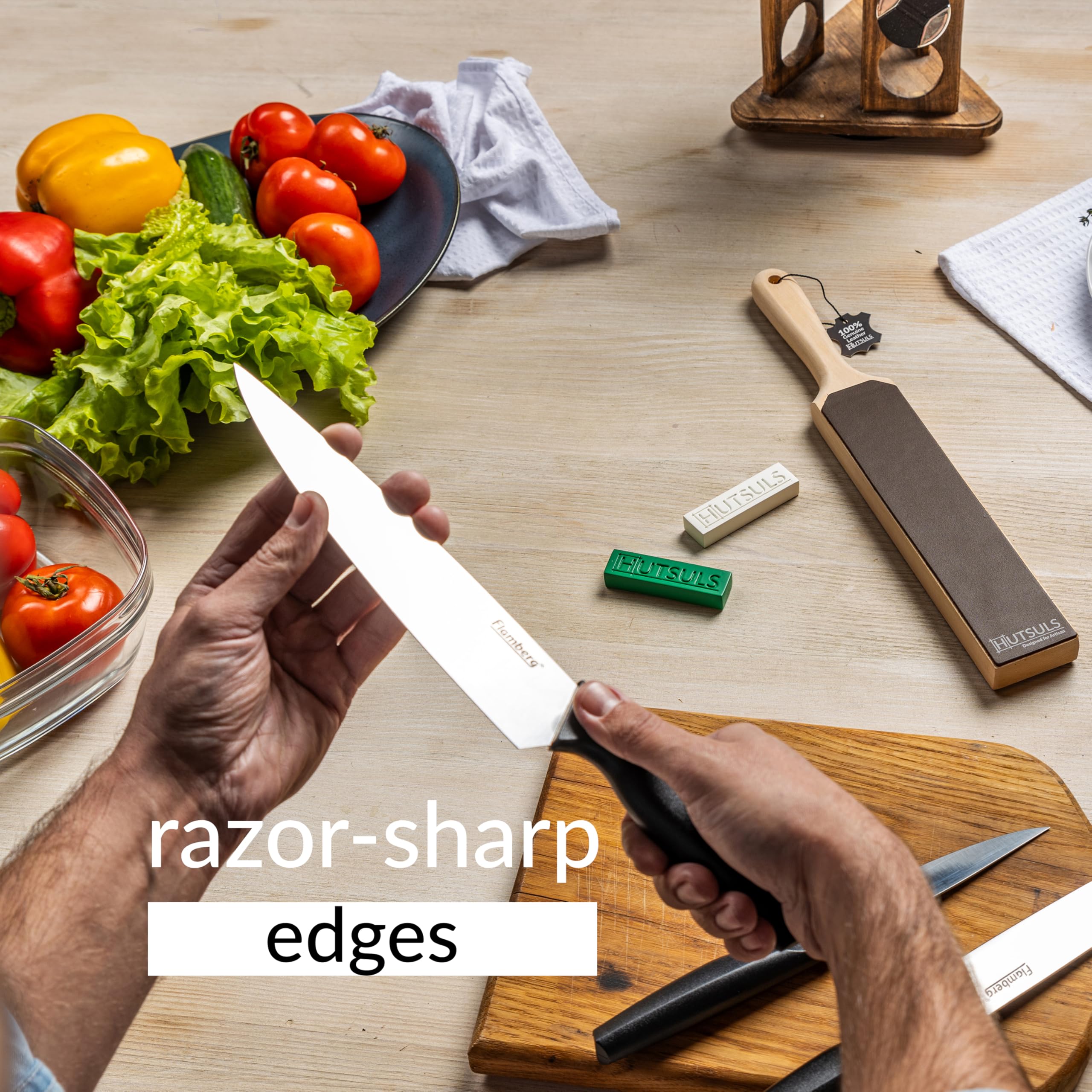 Hutsuls versatile strop for kitchen knives, chisels, and razors