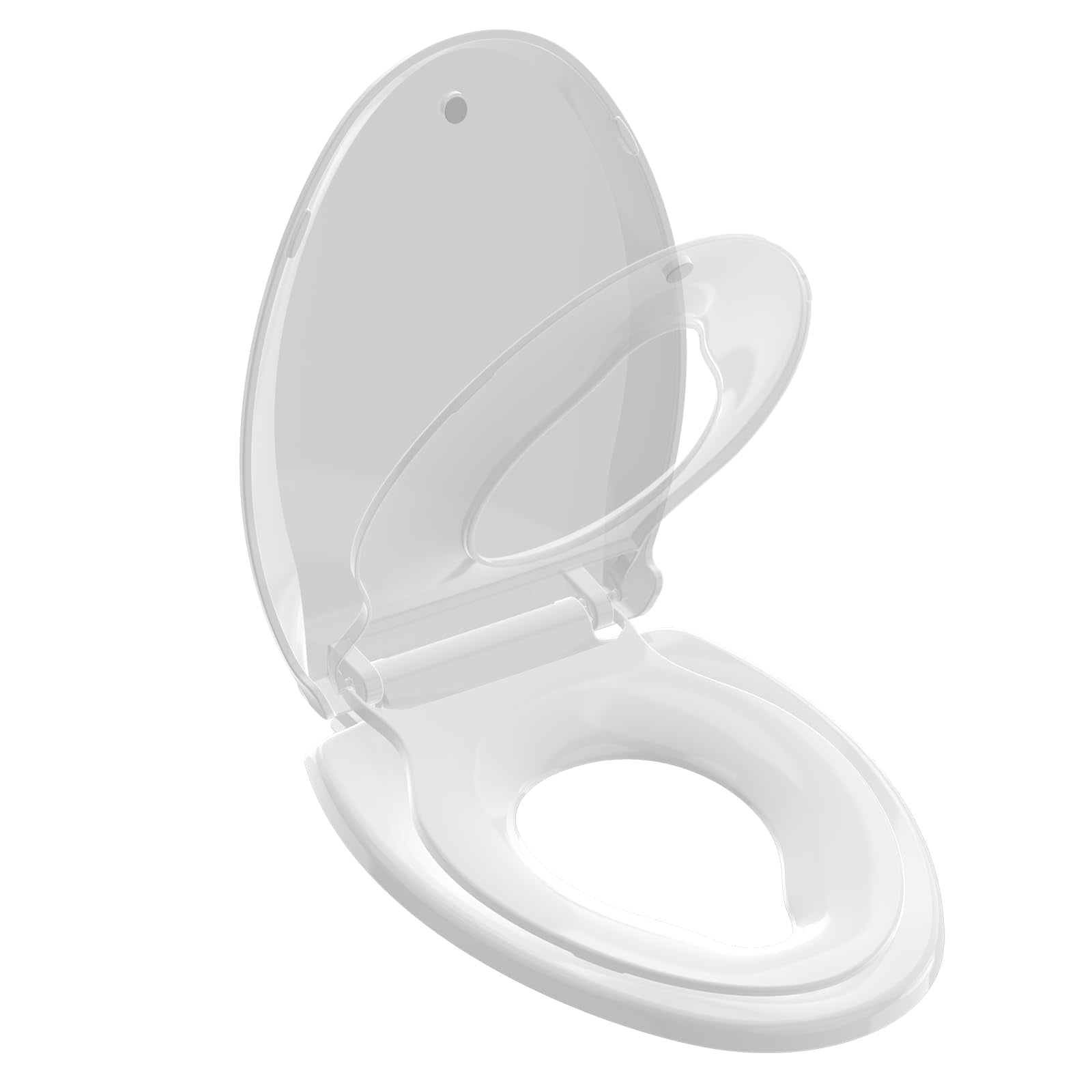 Huttdmel Potty Training Seat with elongated lid for kids ages 3-7, comfortable and secure.