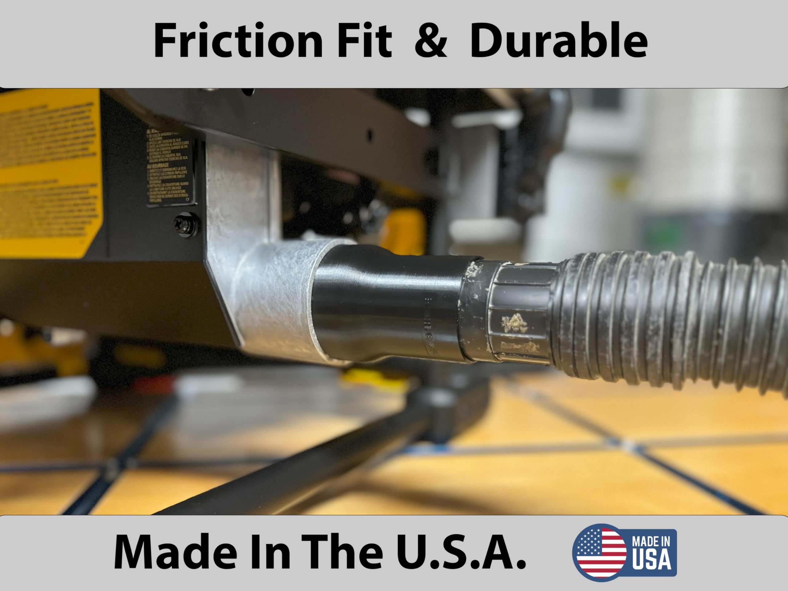 HuttonTOOLS friction-fit connector enables quick hose changes during projects.