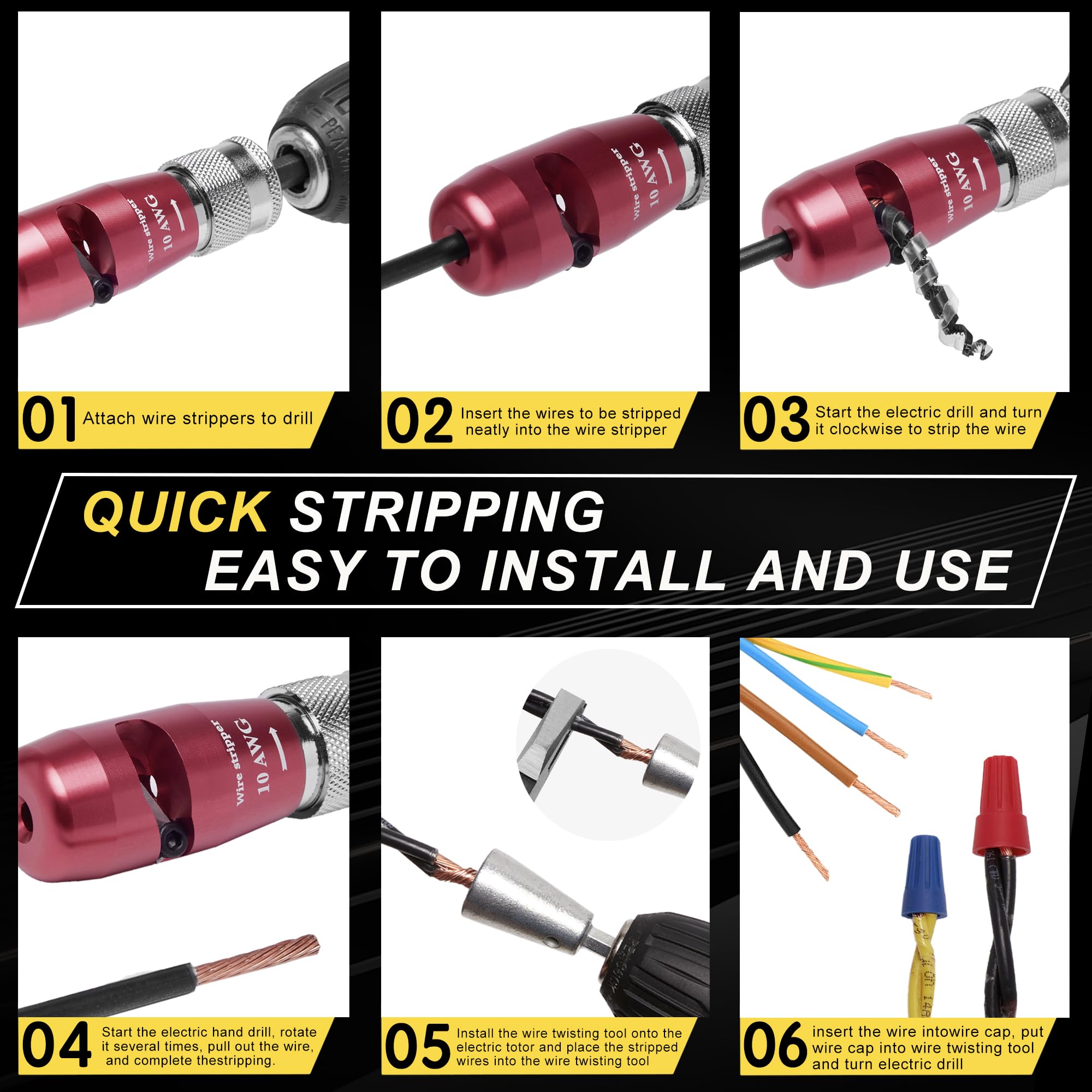 HuuiotPdd electric wire stripper close-up shows durable zinc alloy body.