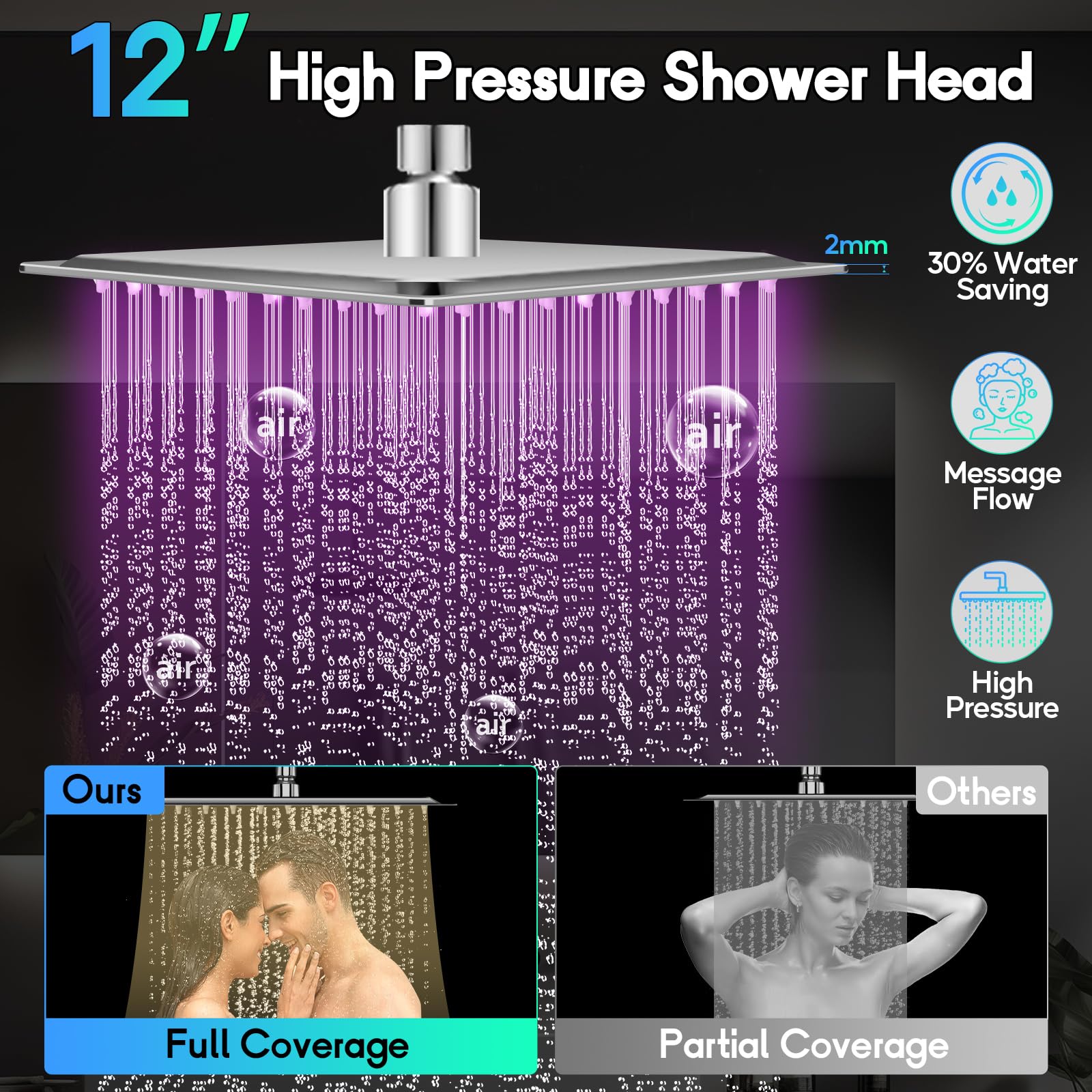 HUUKE chrome stainless steel shower head for durable bathroom upgrade.