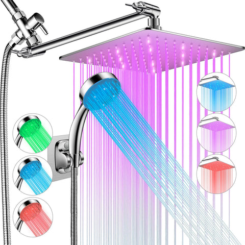 HUUKE LED shower head with 10-inch rain for wide coverage and refreshment