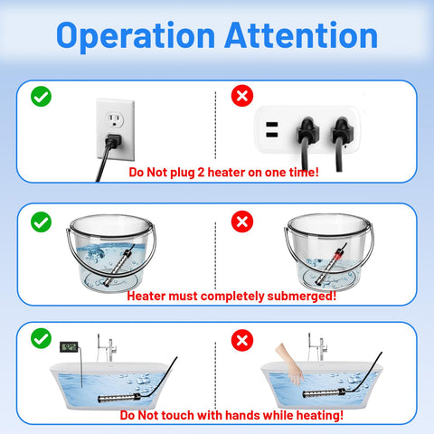 HUVOPUMO immersion heater suited for camping showers and buckets.