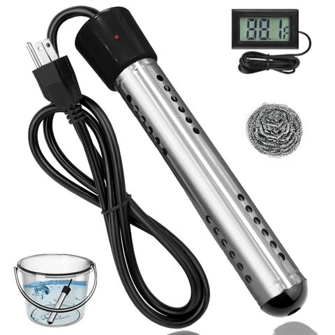 HUVOPUMO immersion heater working in water to quickly heat a bucket