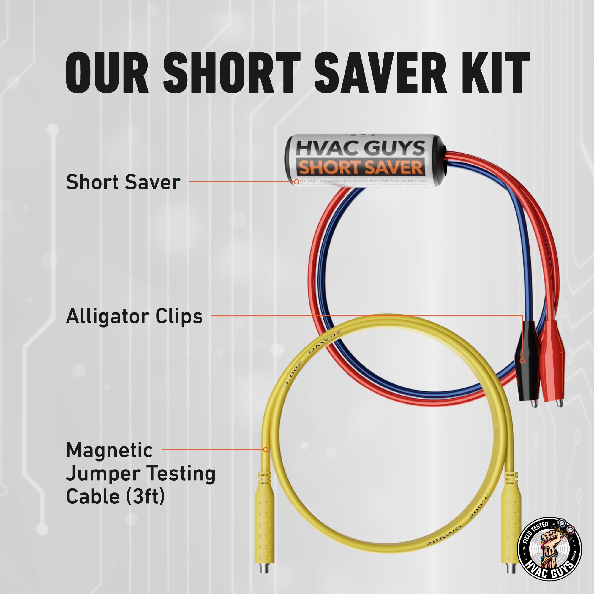 HVAC Guys Short Saver clip lead usage demonstrates easy connection to circuits.