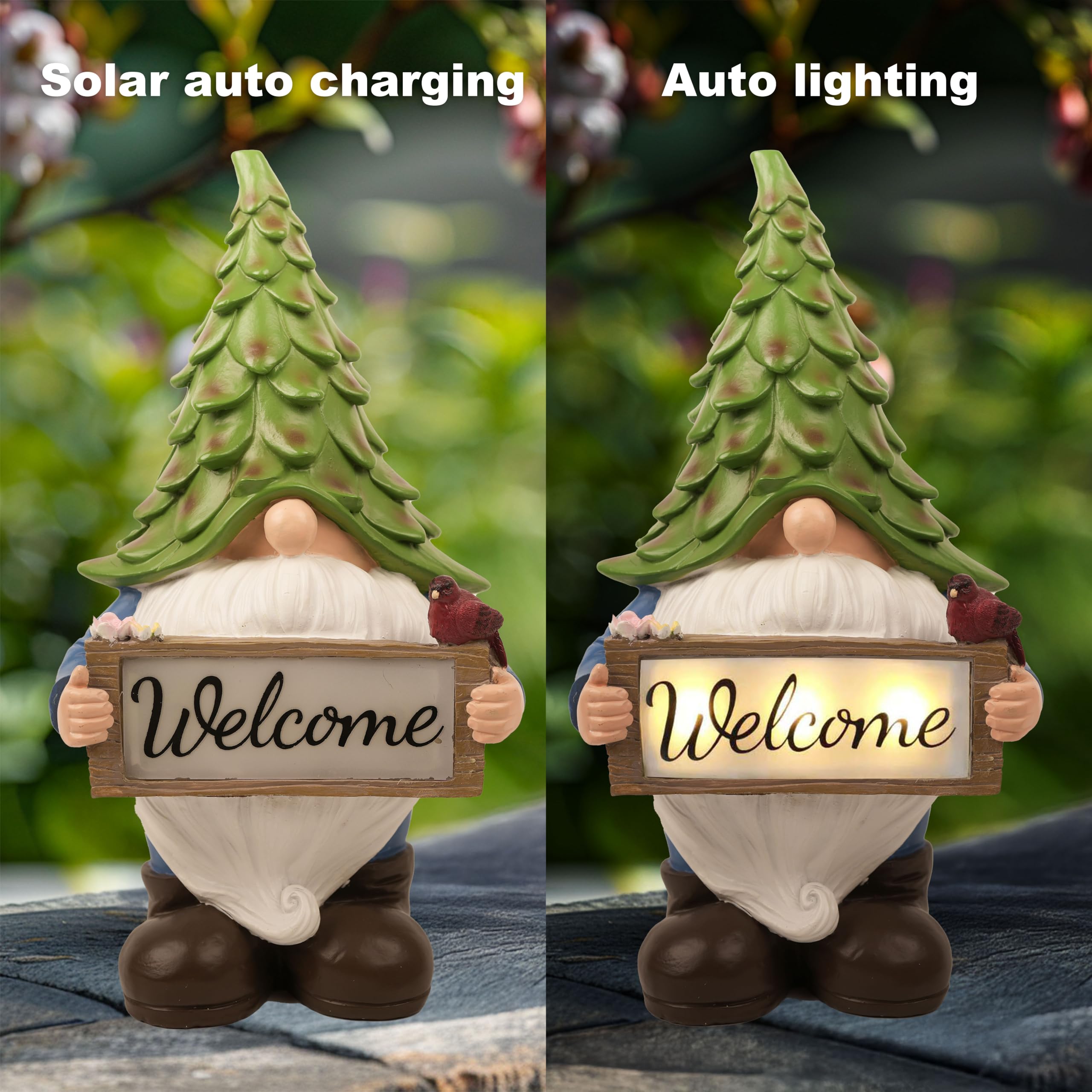 hvfun no wiring solar gnome light for easy setup