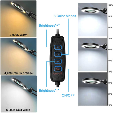 Hviww 3 color modes for comfortable reading and crafts