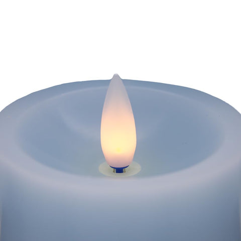 HVTDECOR blue flameless candle with remote control for easy brightness adjustment