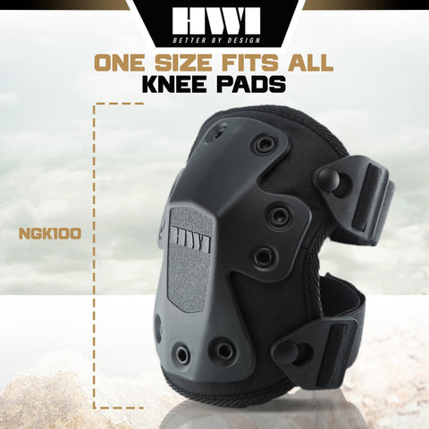 Puncture‑resistant protection on HWI Gear knee pad for rough surfaces