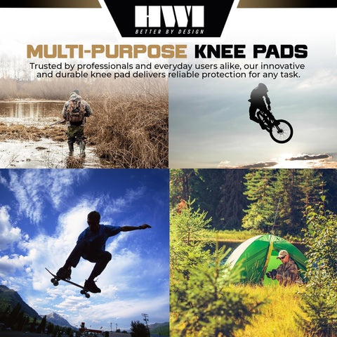 HWI Gear knee pad features quick‑release straps for fast removal