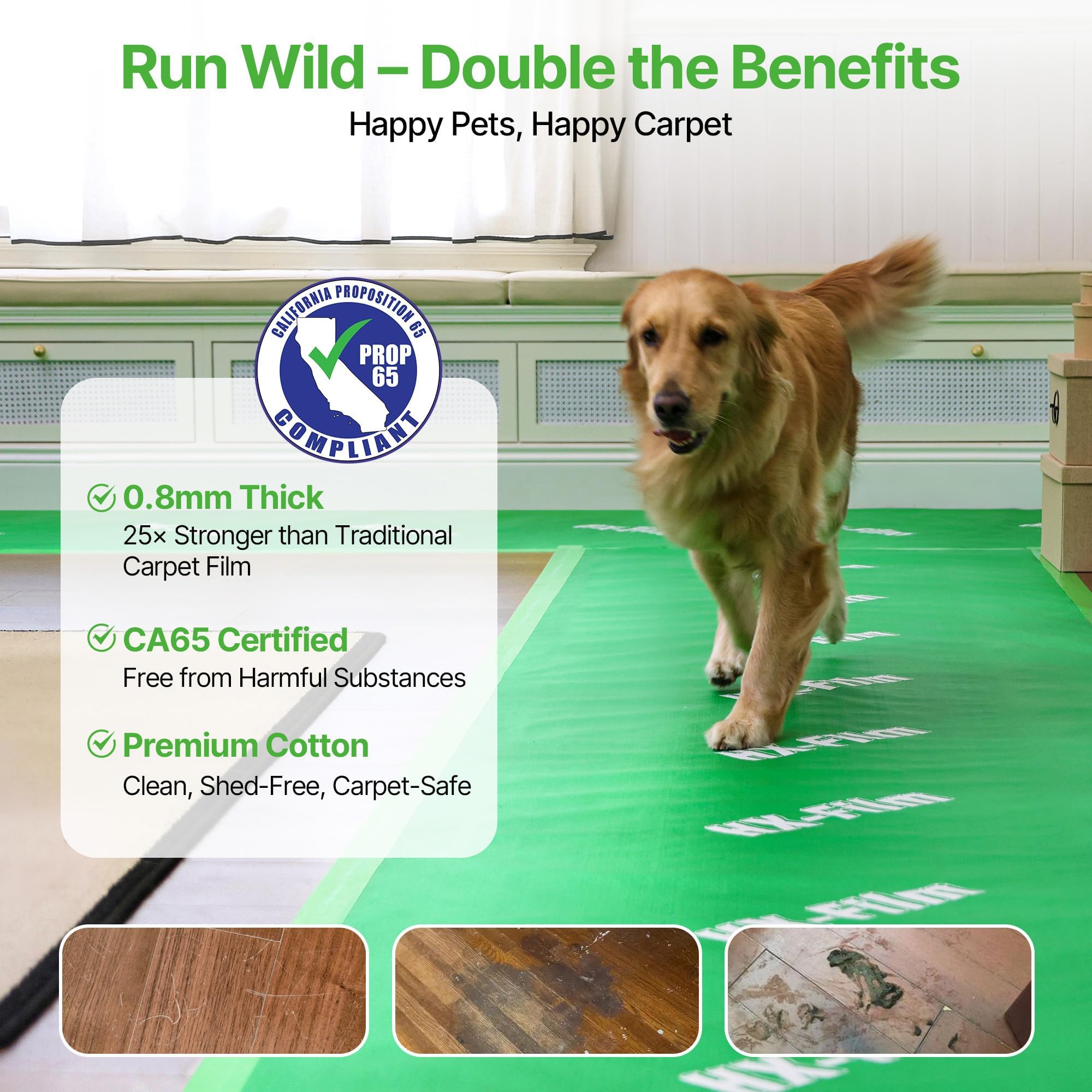 HX-Film tear-proof flexible edge adapts to irregular stairs and doorways.