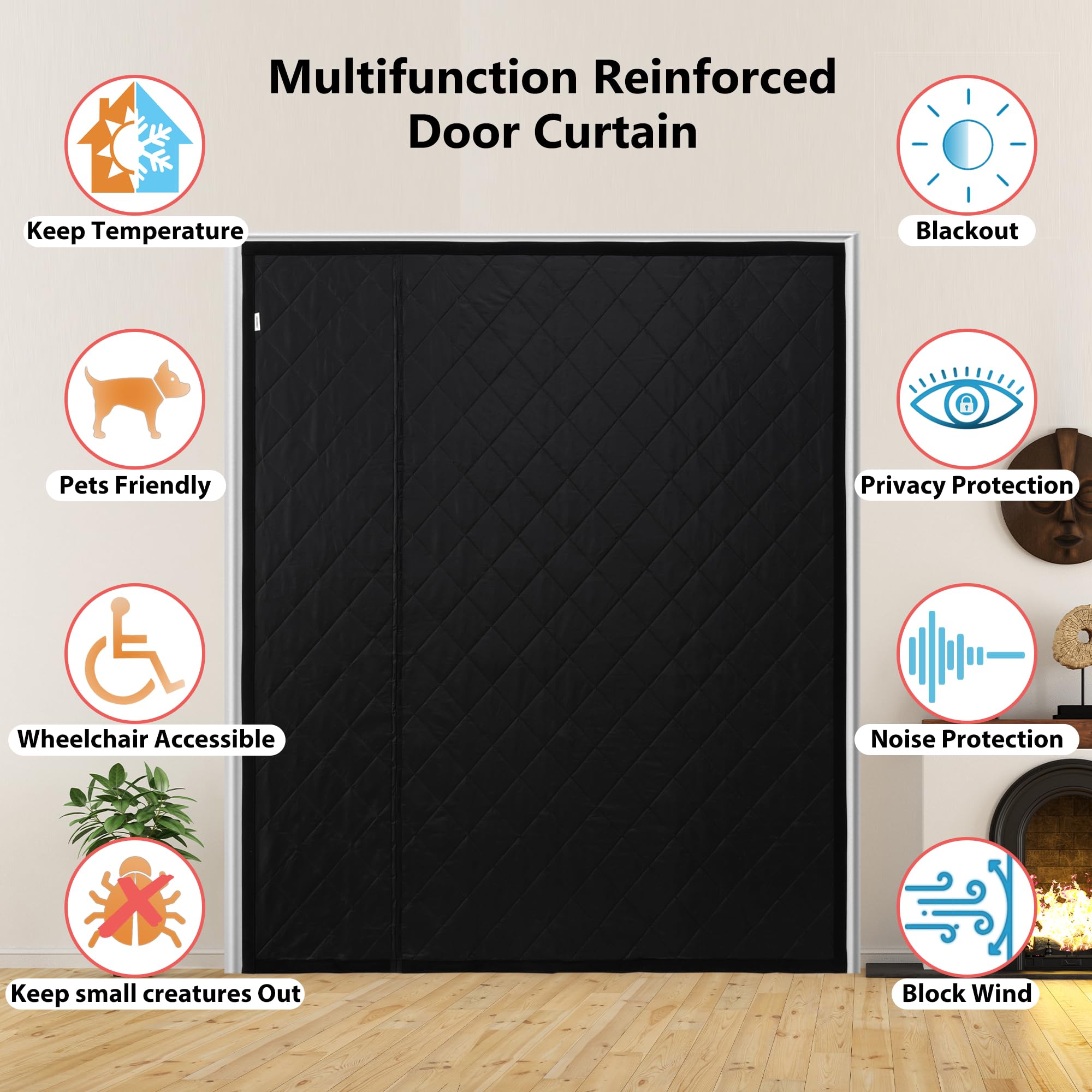 HxLmn versatile doorway curtain serves as room divider when needed.