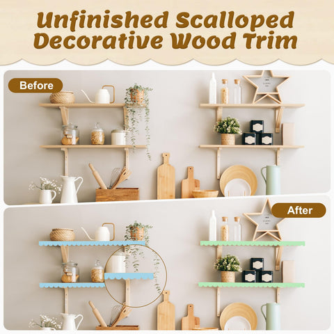 Hxouciv wood trim ideal for cabinets, shelves, frames, and furniture edges.