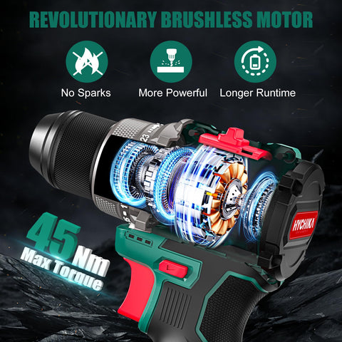 HYCHIKA brushless motor close-up shows durable performance.