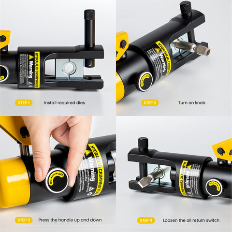 Carrying case included keeps dies and tool organized for transport