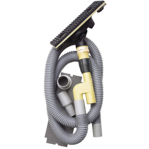 Hyde 09170 Dust-Free Vacuum Sander attached to a vacuum reduces drywall dust
