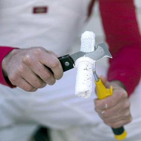 Hyde dual blade folding painter's tool with high impact nylon handle on tough jobs.