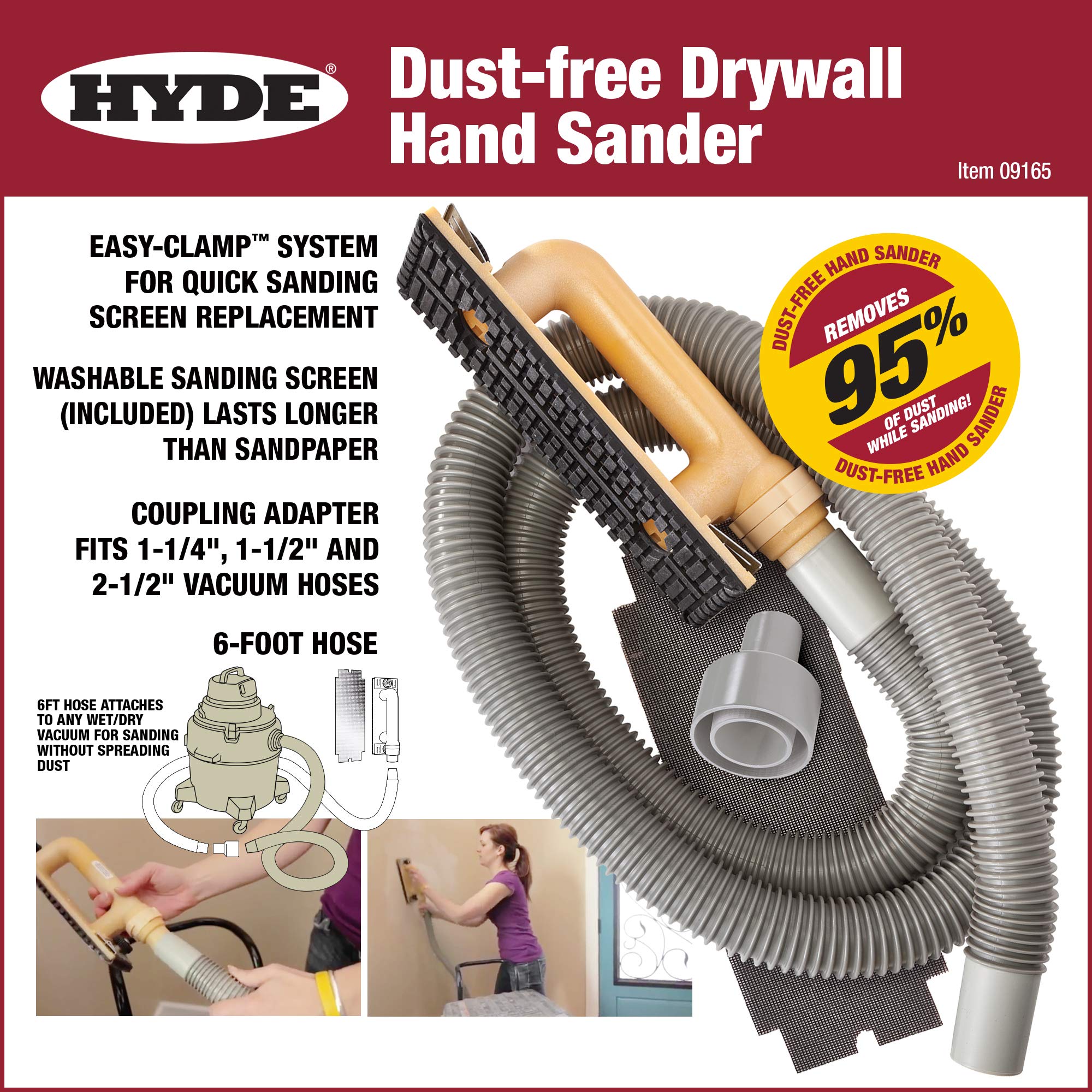 Hyde Tools 09165 6-foot hose extension for flexible dust pickup