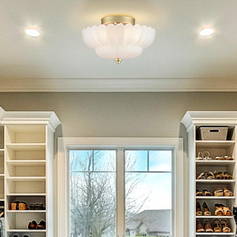 HYDELITE 110V flush mount suitable for bedrooms, kitchens, and dining areas.