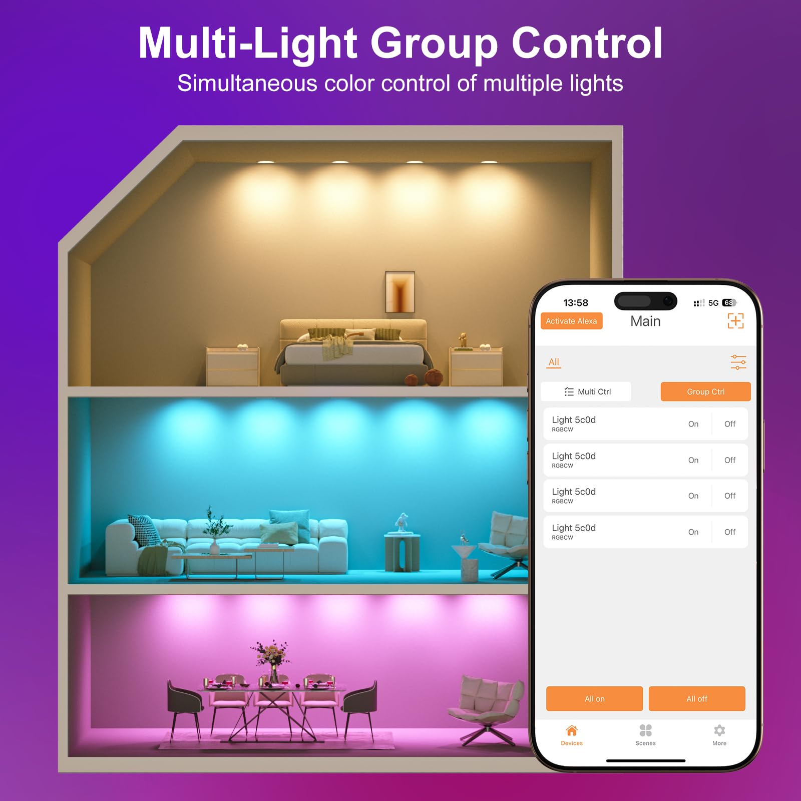 HYDONG smart downlight music sync pulsates with rhythm for parties.