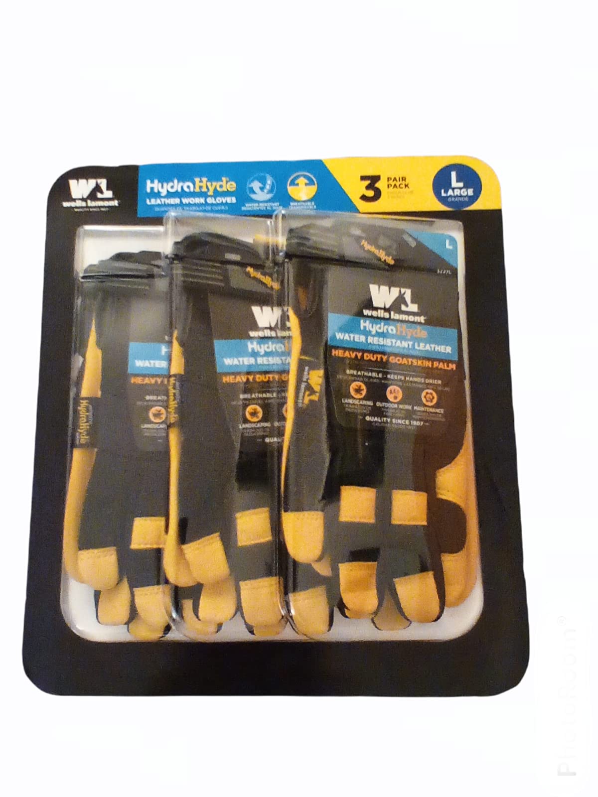 Hydra Hyde unisex leather work gloves demonstrating duty safety and reliable grip.