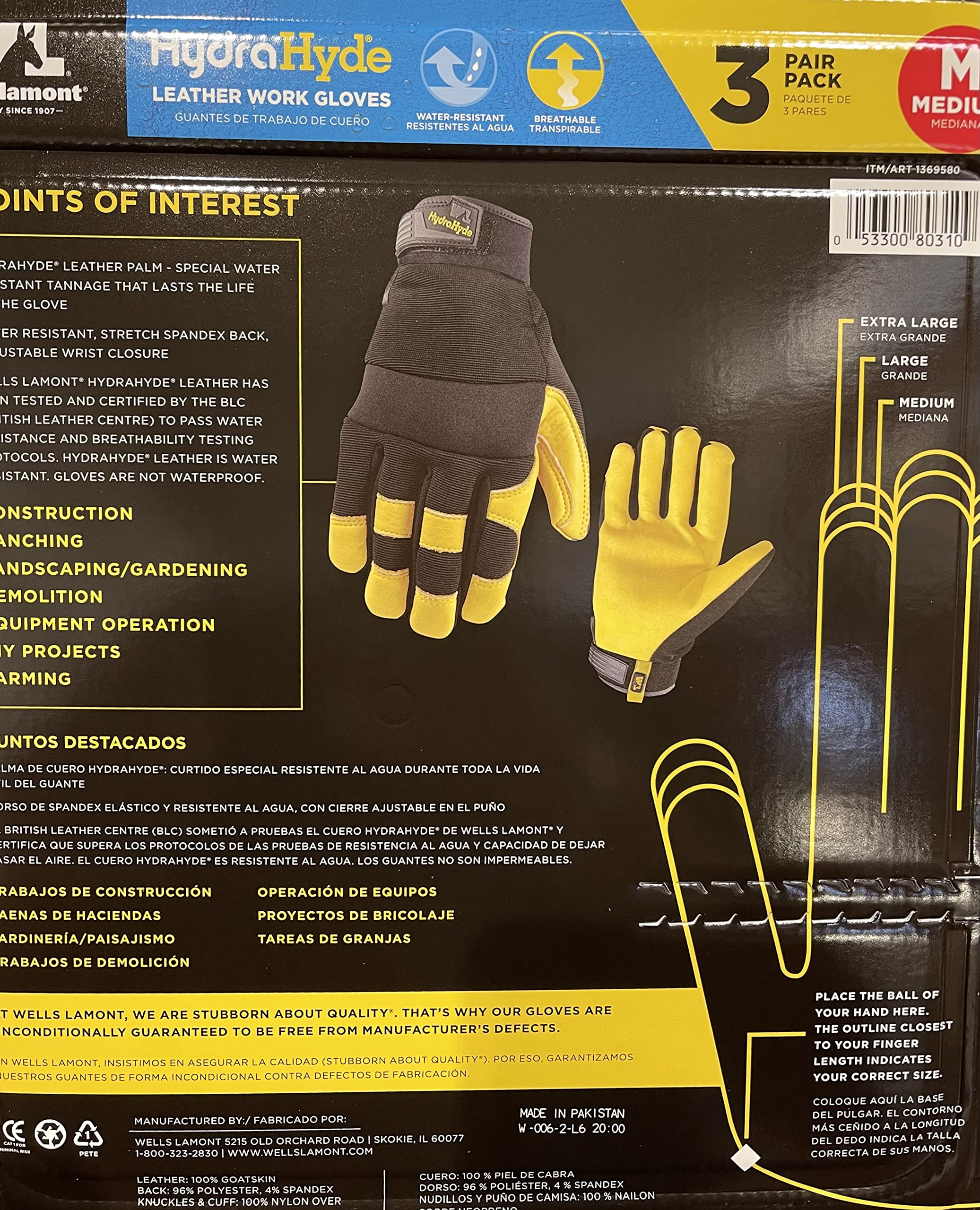 Hydra Hyde Wells Lamonts gloves showing breathable design for comfort.