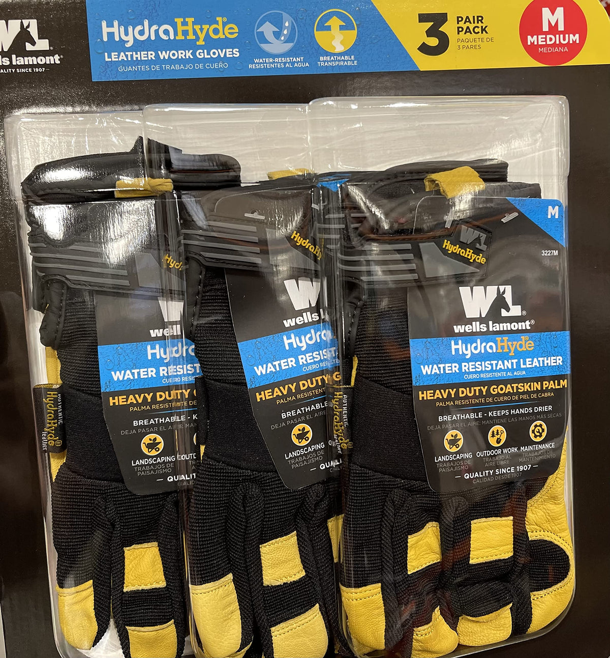 Hydra Hyde Wells Lamonts leather gloves water-resistant for wet sites.