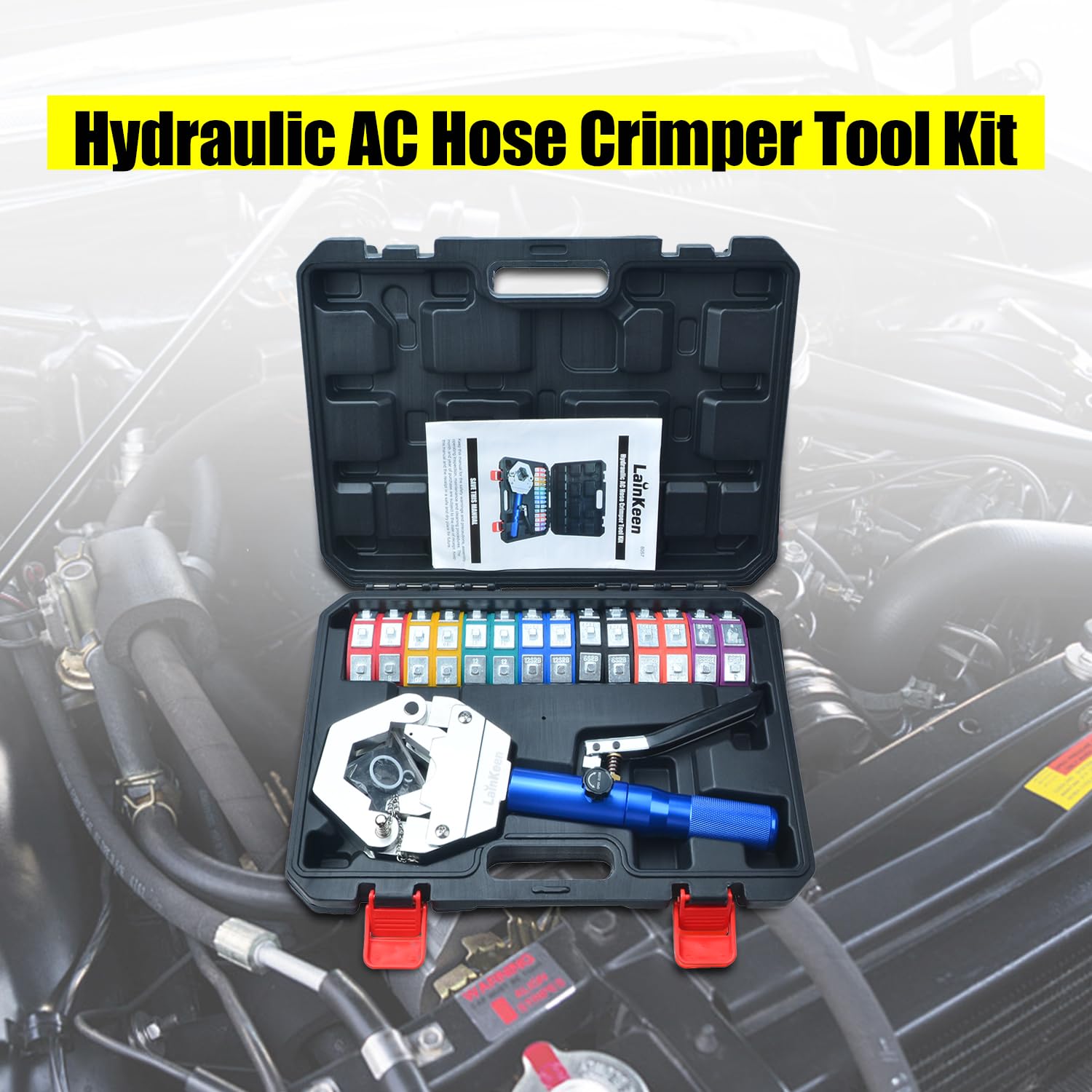 Hydraulic AC Hose Crimper 71500 reduced barrier die compatibility for versatile hoses