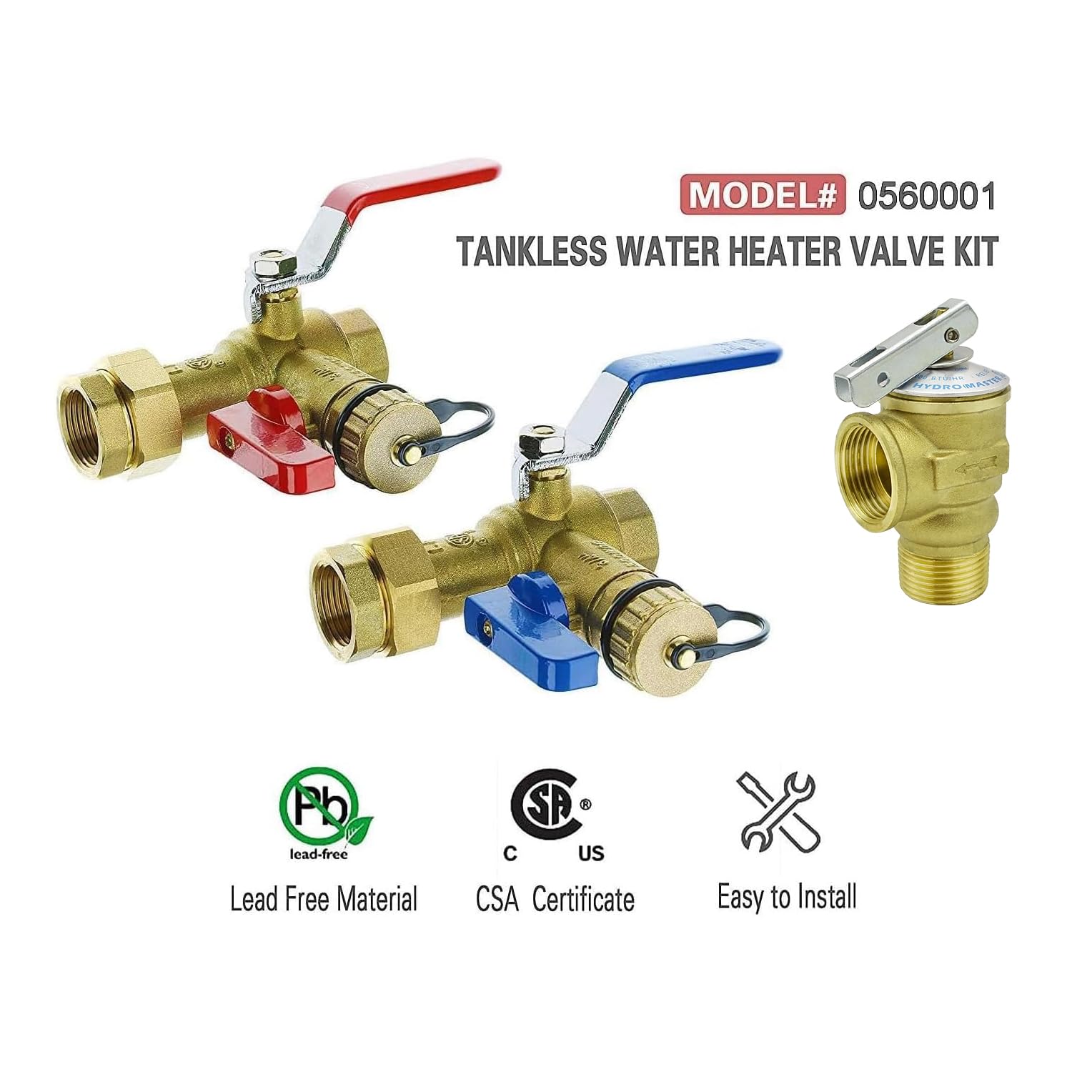 HYDRO MASTER standard 3/4 IPS connections fit many tankless heaters securely.