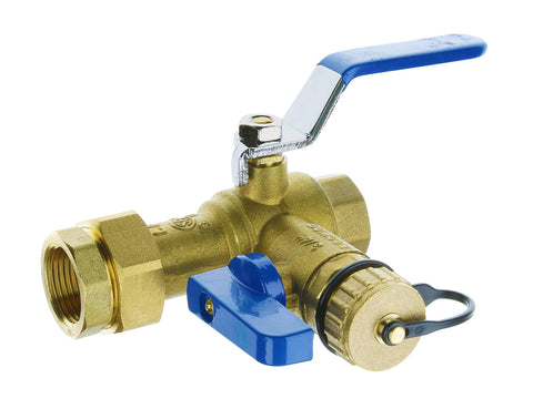 HYDRO MASTER hot and cold isolation valves with color-coded handles for easy installation.
