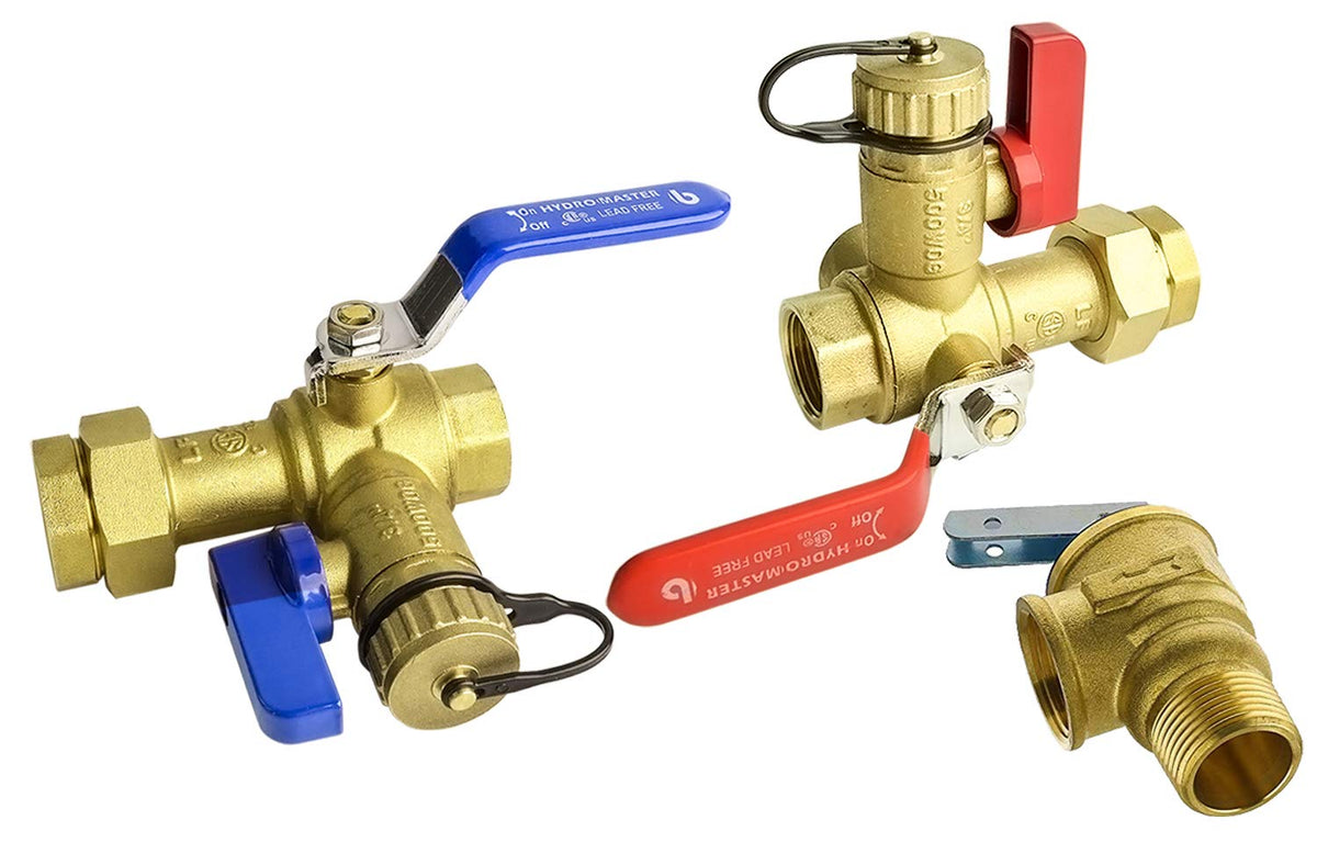 HYDRO MASTER tankless valve kit brass body for durable connections and leak prevention.