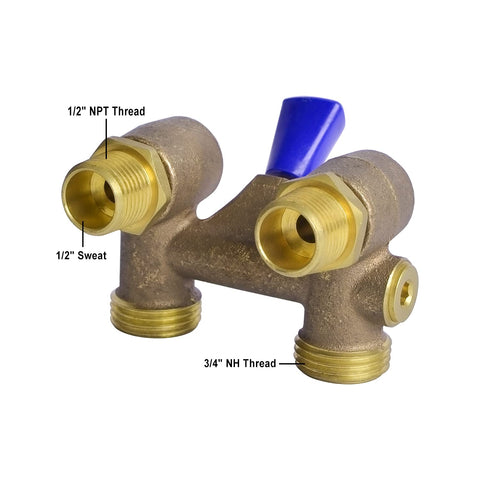 HYDRO MASTER valve with 3/4 in outlet hose thread ready for standard hoses.