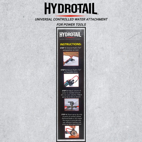 Hydro-Tail tile-cutting setup showcases cleaner cleanup and dust control.