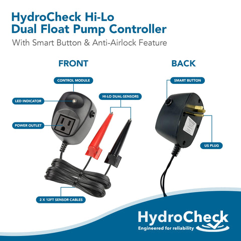 HydroCheck HC6000v2 built-in alarms warn of high water and pump issues.