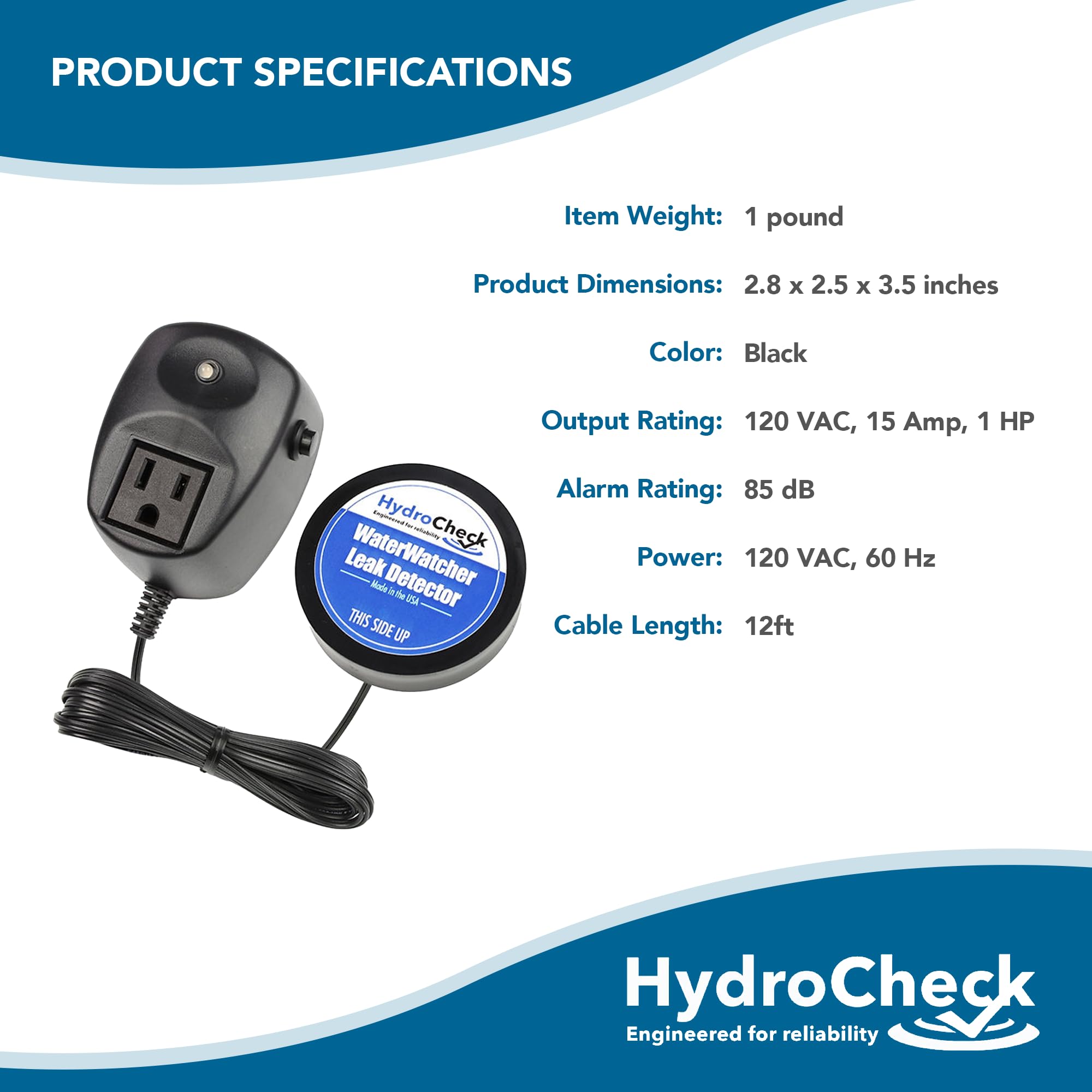HydroCheck WaterWatcher 5-year warranty with USA-based support