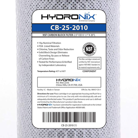 Hydronix three-pack installation-ready filters shown for compatible housings enabling quick replacements.